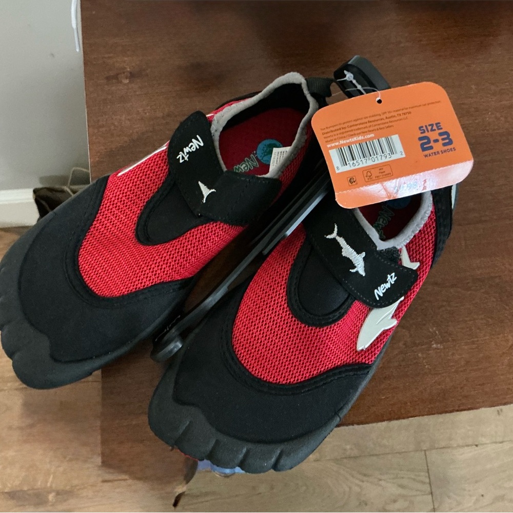 Newtz Red and Black Kids Water Shoes